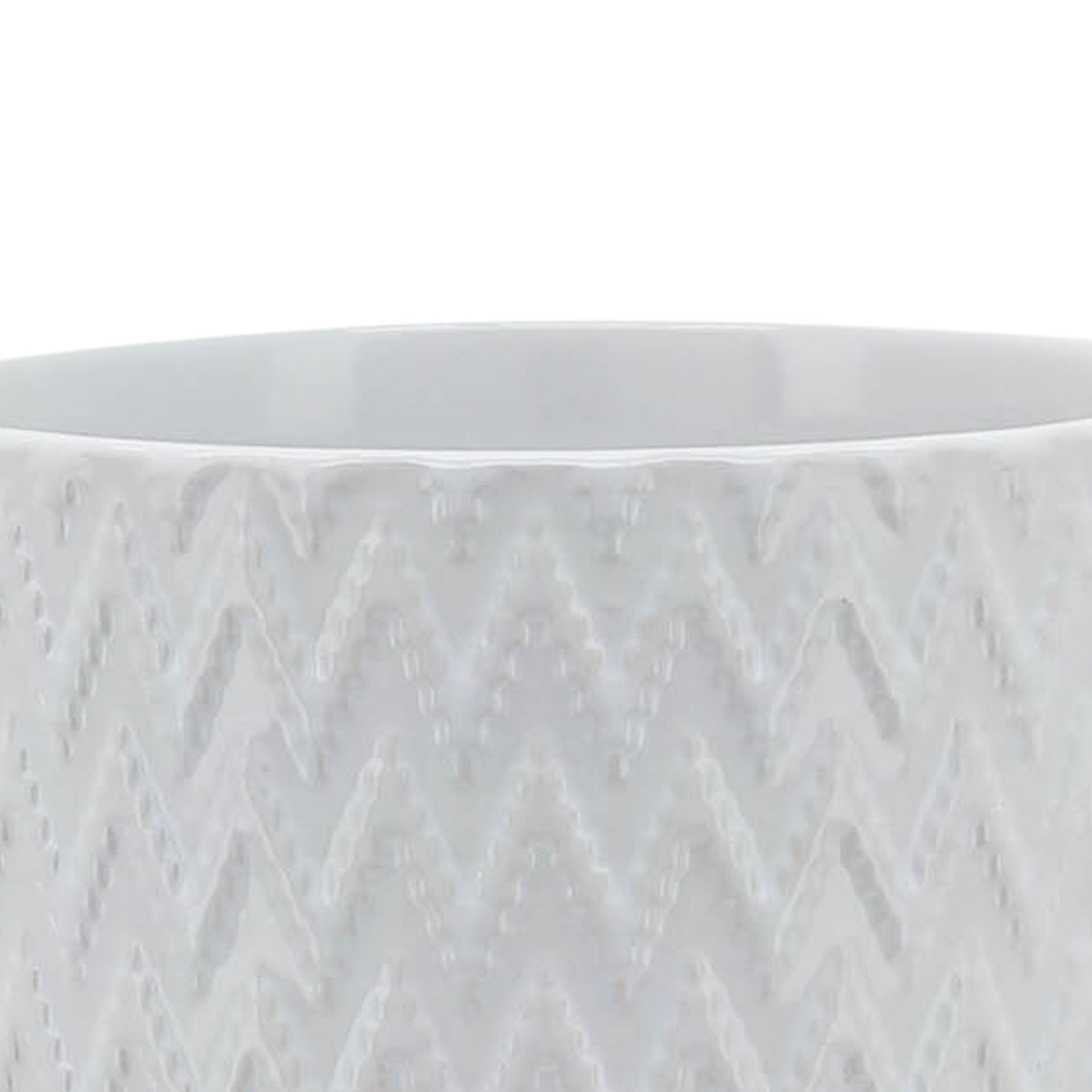 5" CHEVRON PLANTER W/ STAND, WHITE