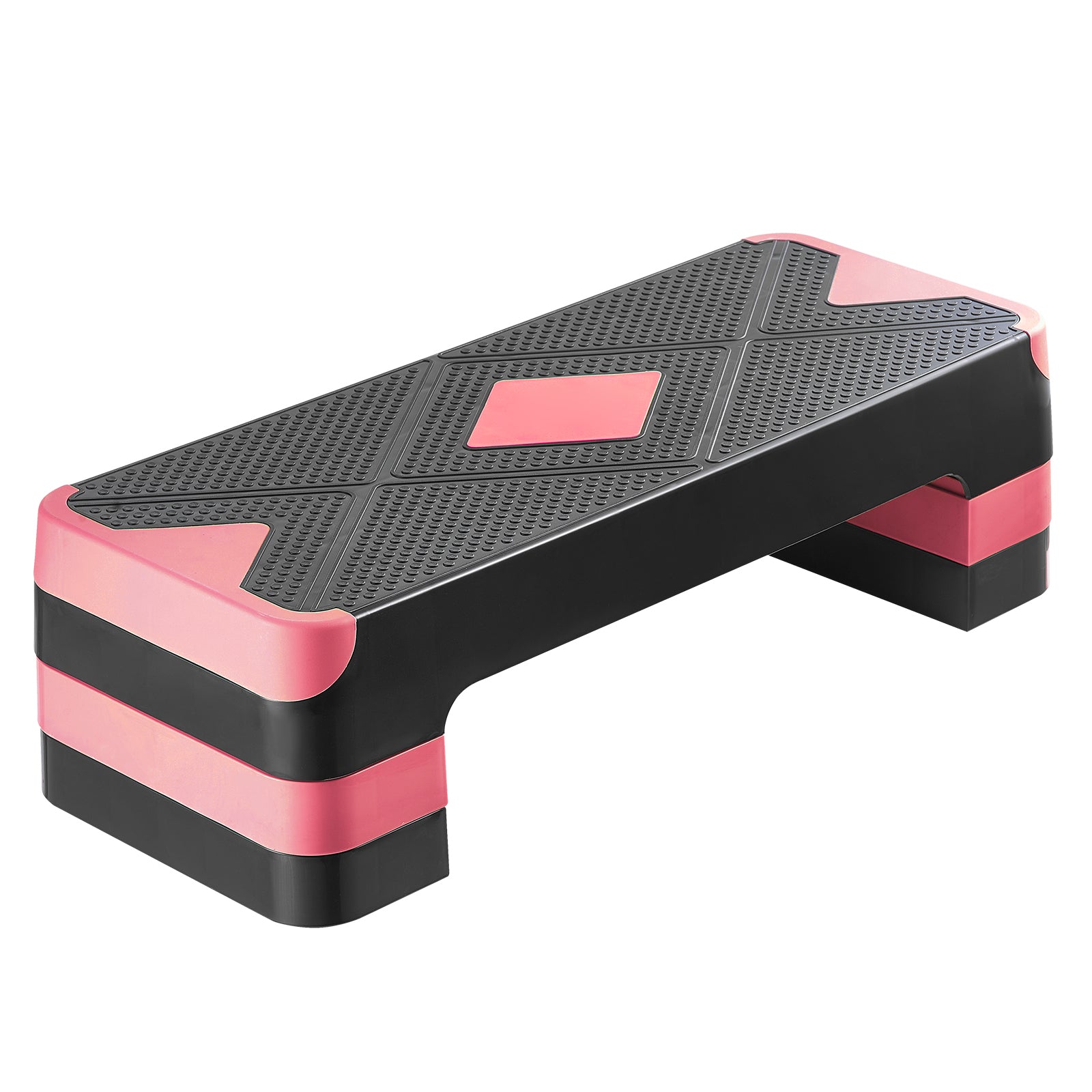 Aerobic Exercise Step Platform Height Adjustable Workout Stepper 4 Riser Red