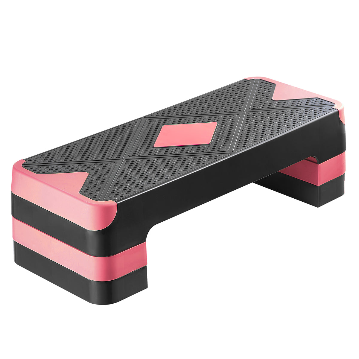 Aerobic Exercise Step Platform Height Adjustable Workout Stepper 4 Riser Red