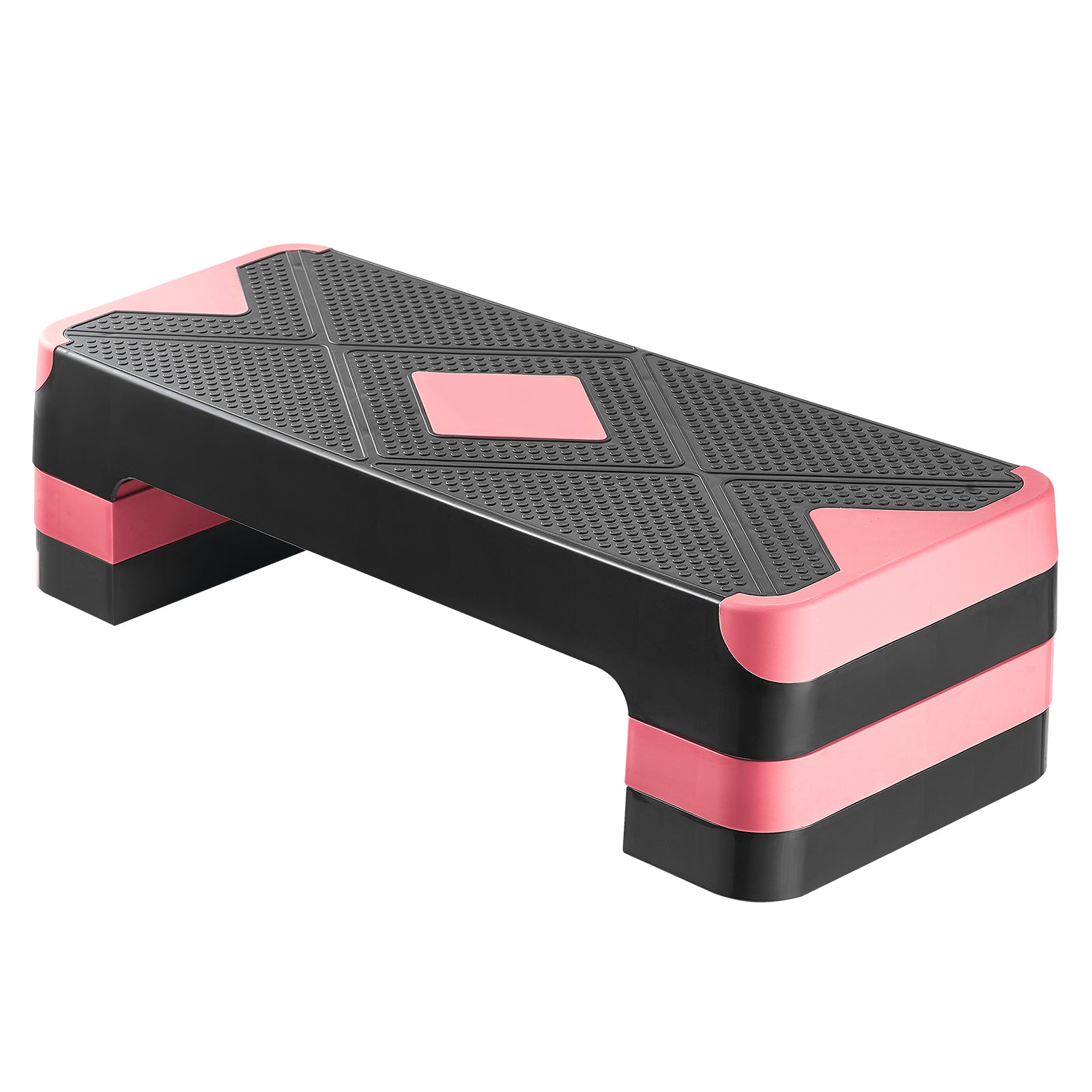 Aerobic Exercise Step Platform Height Adjustable Workout Stepper 4 Riser Red