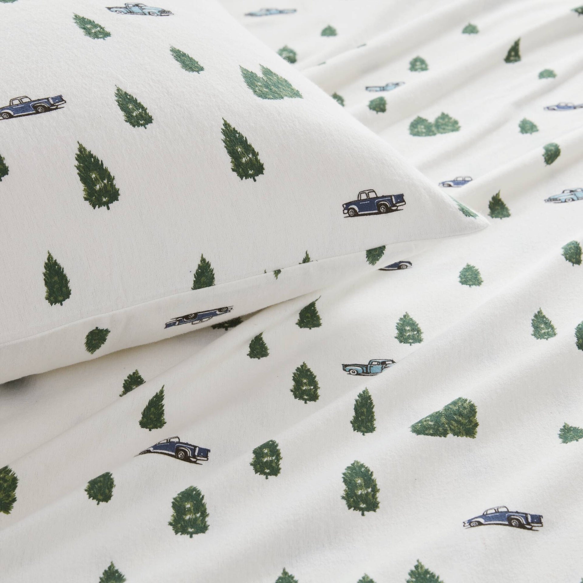 4 PCS Full Sheet Set Green Trees & Trucks
