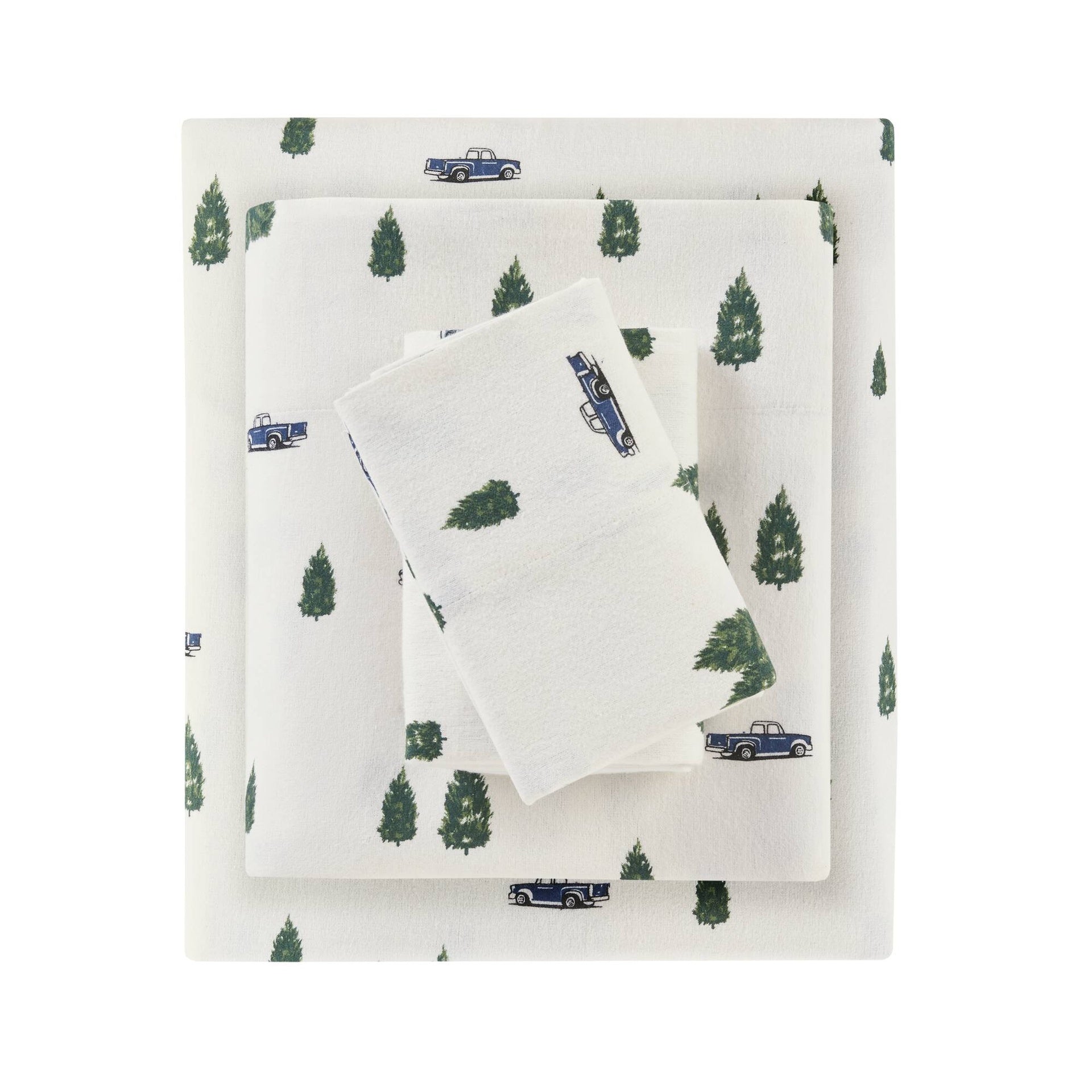 4 PCS Full Sheet Set Green Trees & Trucks