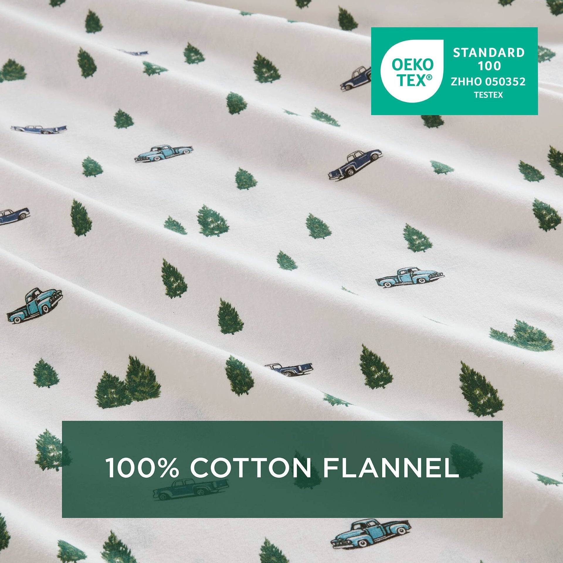 4 PCS Full Sheet Set Green Trees & Trucks