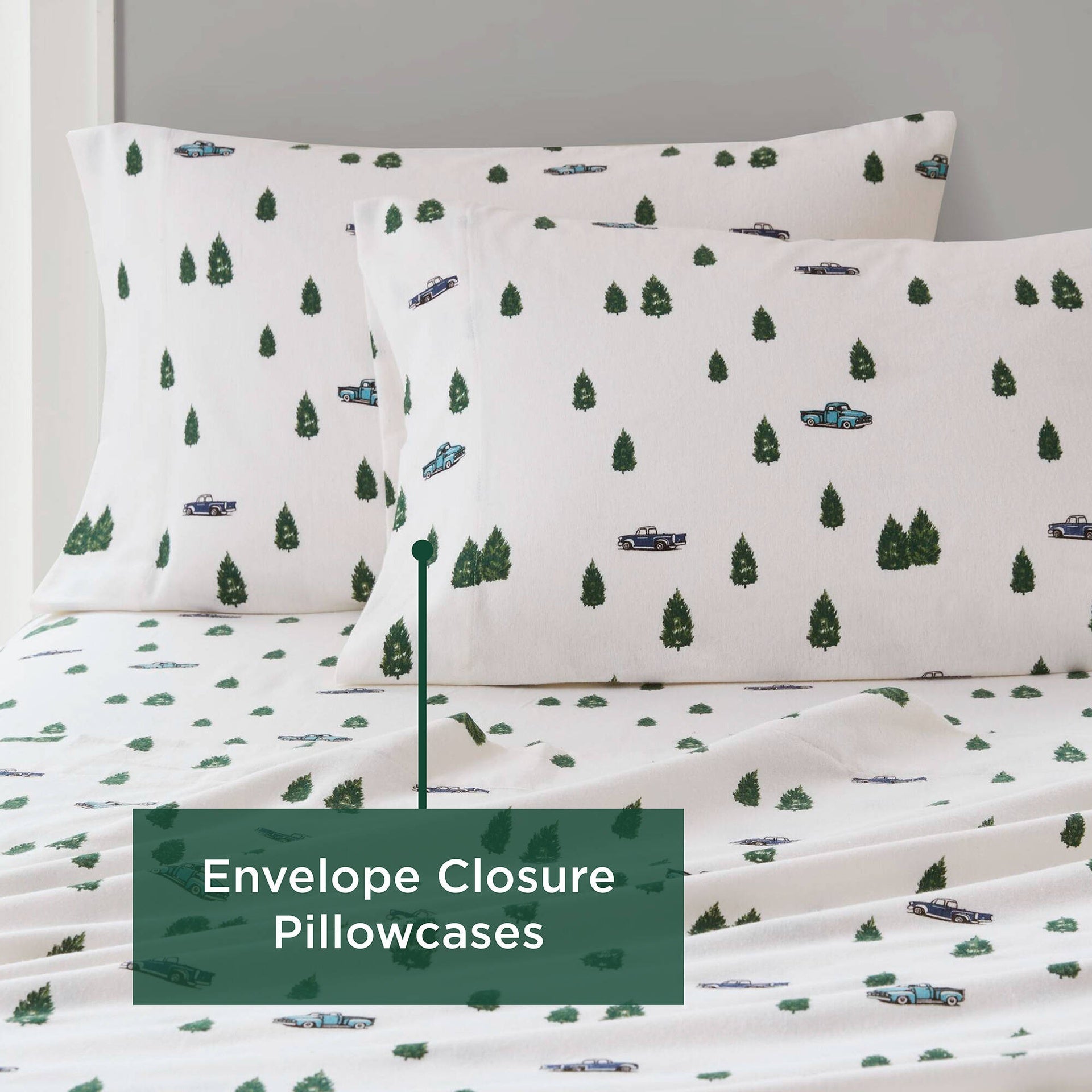 4 PCS Full Sheet Set Green Trees & Trucks