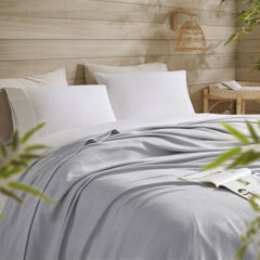 1-Piece Full/Queen Rayon from Bamboo Cotton Blanket, Grey