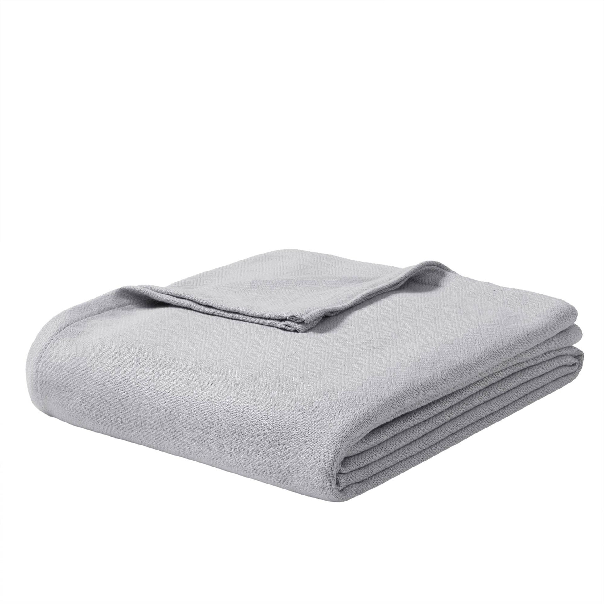 1-Piece Full/Queen Rayon from Bamboo Cotton Blanket, Grey