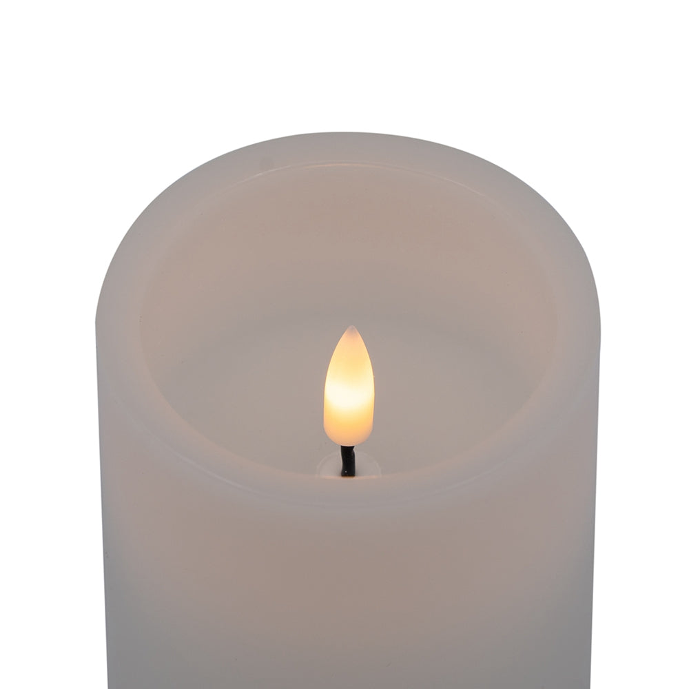 Set of 3 White LED Candles with Remote Timer, L:D3X6" M:D3X5" S:D3X4"