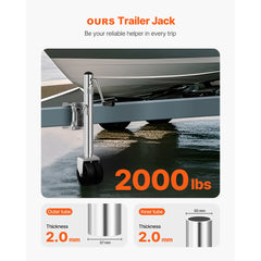 Boat Trailer Jack Marine Heavy Duty Swivel Mount Tongue Jack 2000 lbs Load