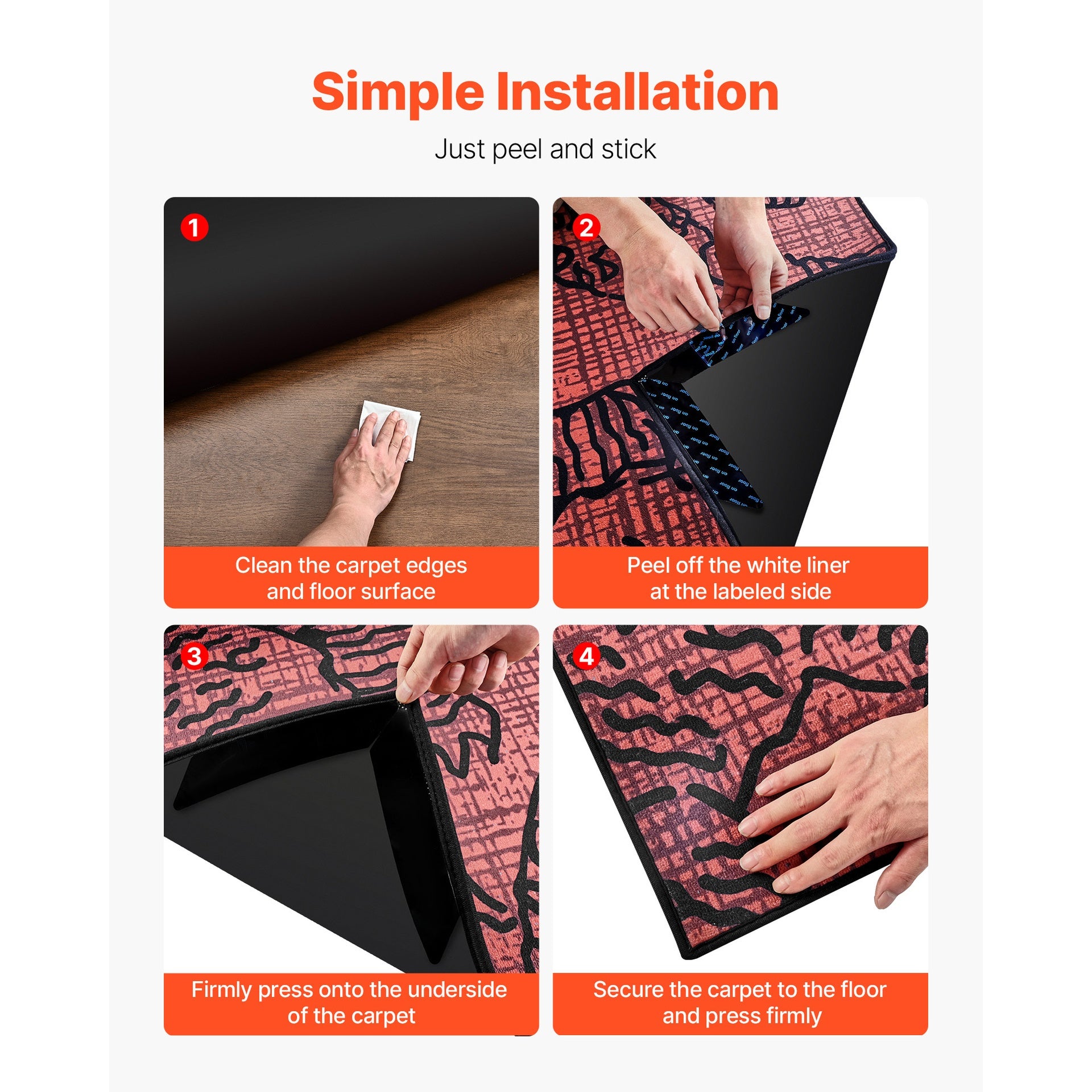 Rug Gripper Carpet Stickers for Area Rugs 12 PCS Strong Adhesive Non-Slip