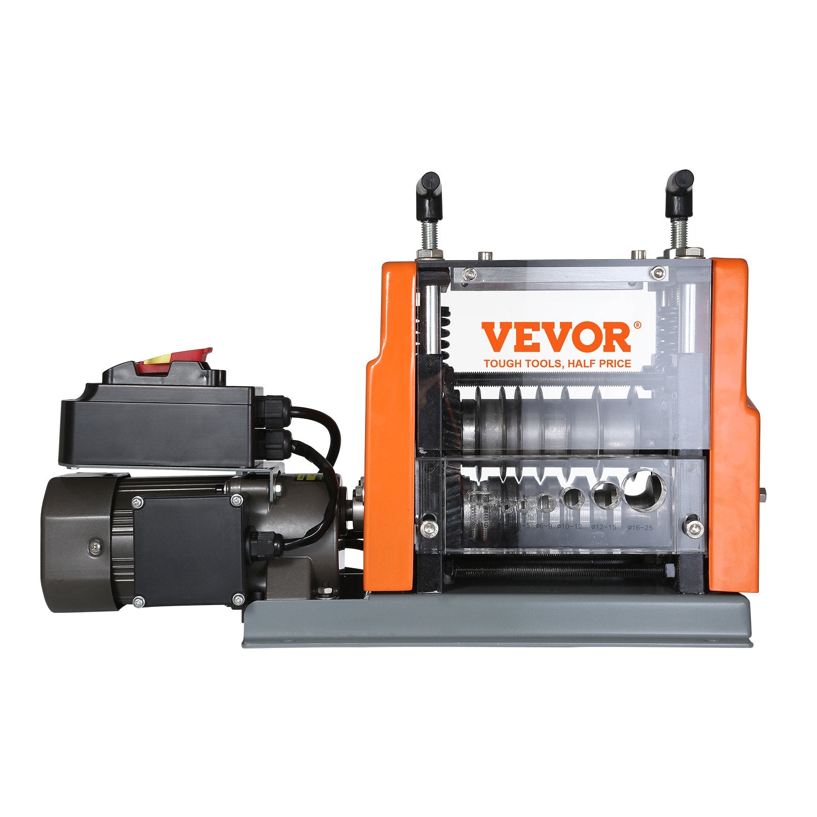 Automatic Wire Stripping Machine, 0.06''-0.98'' Electric Motorized Cable Stripper, 60 W, Wire Peeler with Visible Stripping Depth Reference, 6 Round & 1 Flat Channels for Scrap Copper Recycling