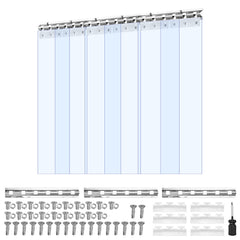 Clear PVC Strip Curtain, 84 in Height x 38 in Width x 0.08 in Thickness, 6 PCS Walk in Freezer Cooler Curtain Strips, Thermal Insulating Plastic Door Strips for Warehouse, Freezer, Garage Doors