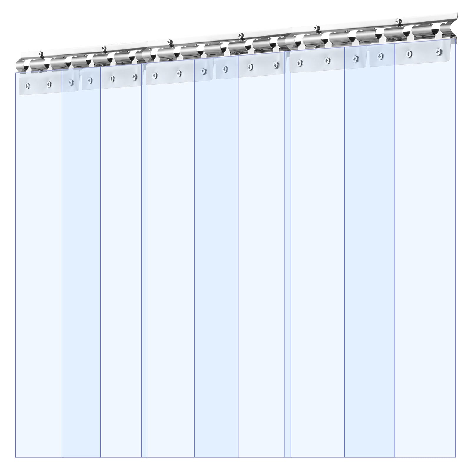 Clear PVC Strip Curtain, 84 in Height x 38 in Width x 0.08 in Thickness, 6 PCS Walk in Freezer Cooler Curtain Strips, Thermal Insulating Plastic Door Strips for Warehouse, Freezer, Garage Doors