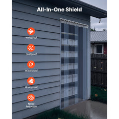 Clear PVC Strip Curtain, 84 in Height x 38 in Width x 0.08 in Thickness, 6 PCS Walk in Freezer Cooler Curtain Strips, Thermal Insulating Plastic Door Strips for Warehouse, Freezer, Garage Doors