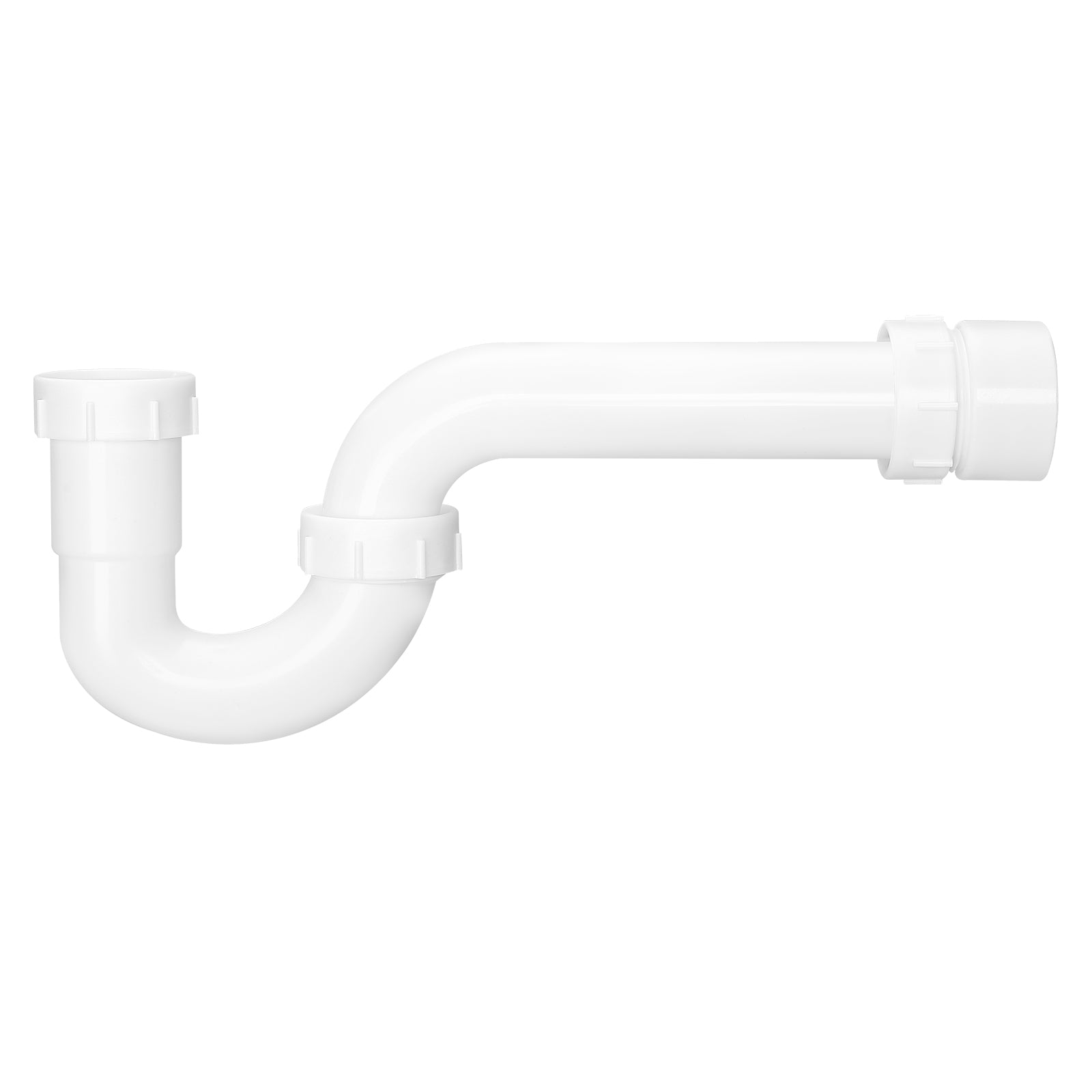 P-Trap, 1-1/2 Inch P Trap Sink Drain Pipe Kit with Threaded Adapter and TPU Leak-Resistant Washers, PP Plastic Pipe Basin Waste Kit, Under Sink Plumbing for Kitchen Bathroom Sewer Drain, White