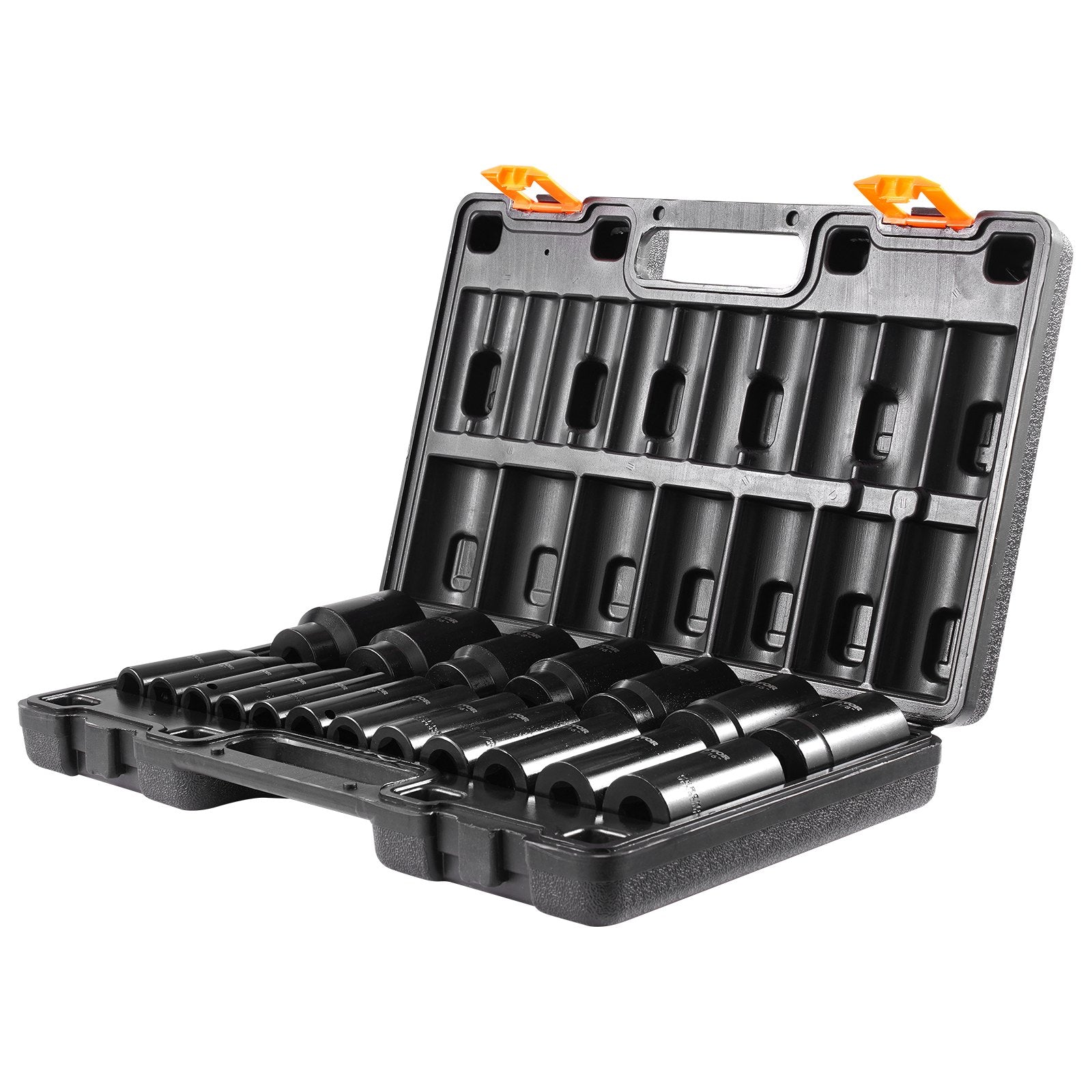 Impact Socket Set 1/2 Inches 19 Piece Impact Sockets, Deep Socket, 6-Point Sockets, Rugged Construction, Cr-V, 1/2 Inches Drive Socket Set Impact 3/8 inch - 1-1/2 inch, with a Storage Cage