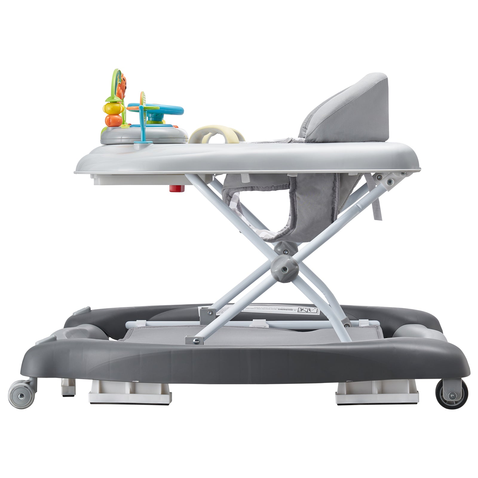 4-in-1 Baby Walker, Foldable Baby Activity Center on Wheels, 3 Adjustable Height, Music & Toys Tray, Learning-Seated,Walk-Behind,Rocker,Bouncer Toddler Walker for Girls Boys 6-24 Months