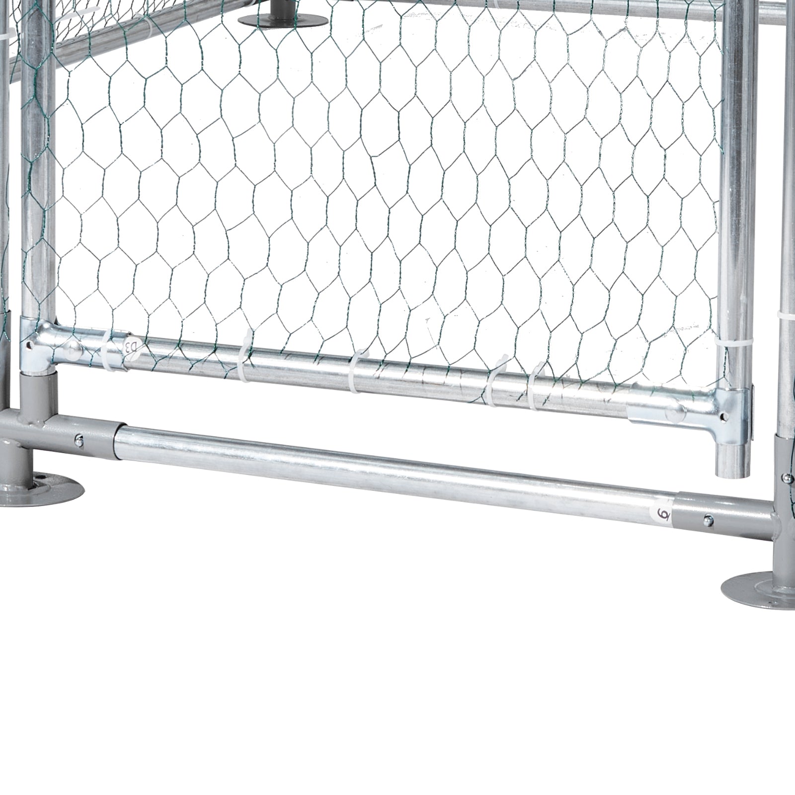 Metal Chicken Coop 6.56x6.56x6.56ft Walk-in Chicken Run with Cover Spire Roof