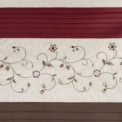 Faux Silk Embroidered Floral Shower Curtain