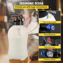 Transmission Fluid Pump 2 Way Manual ATF Refill System Dispenser, Oil and Liquid Extractor 10 Liter Large Capacity, Automatic Transmission Fluid Pump Tool Set with 14 Pieces ATF Filler Adapters