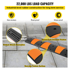 Rubber Speed Bump, 2 Pack 2 Channel Speed Bump Hump, 72.8" Long Modular Speed Bump Rated 22000 LBS Load Capacity, 72.8 x 12.2 x 2.2 Garage Speed Bump for Asphalt Concrete Gravel Driveway-6 FT