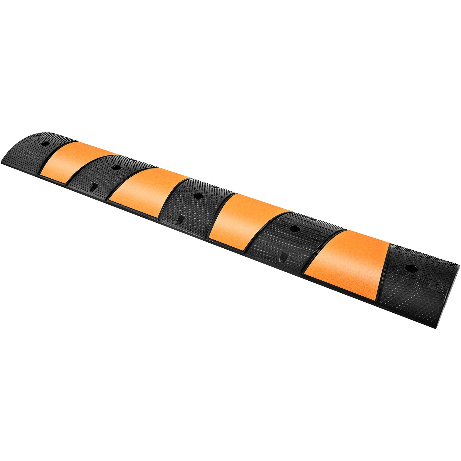 Rubber Speed Bump, 2 Pack 2 Channel Speed Bump Hump, 72.8" Long Modular Speed Bump Rated 22000 LBS Load Capacity, 72.8 x 12.2 x 2.2 Garage Speed Bump for Asphalt Concrete Gravel Driveway-6 FT