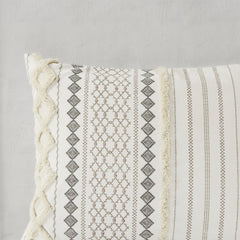 Cotton Printed Comforter Set with Chenille Ivory King/Cal King
