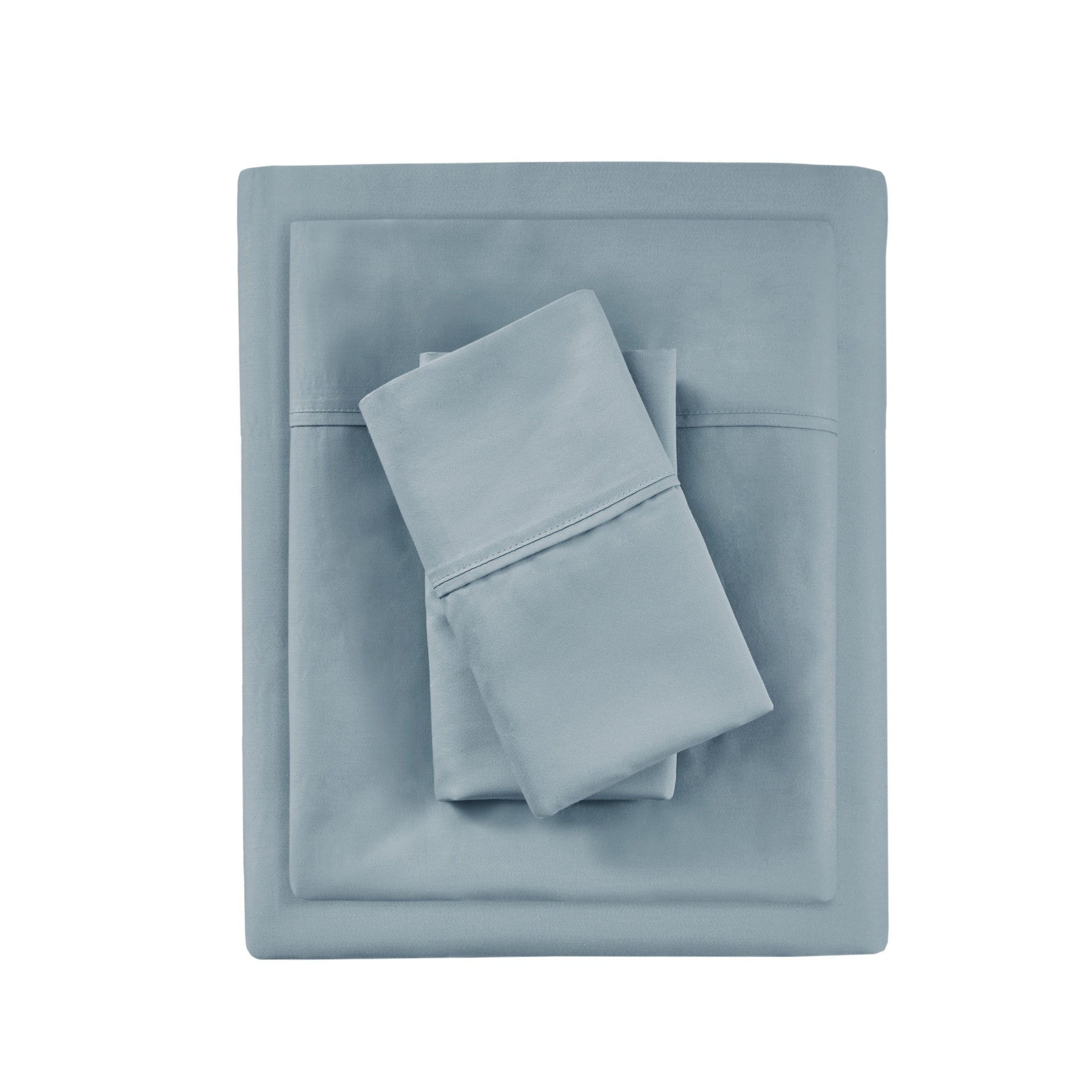 4-Piece Queen HeiQ Smart Temperature Cotton Blend Sheet Set, Blue