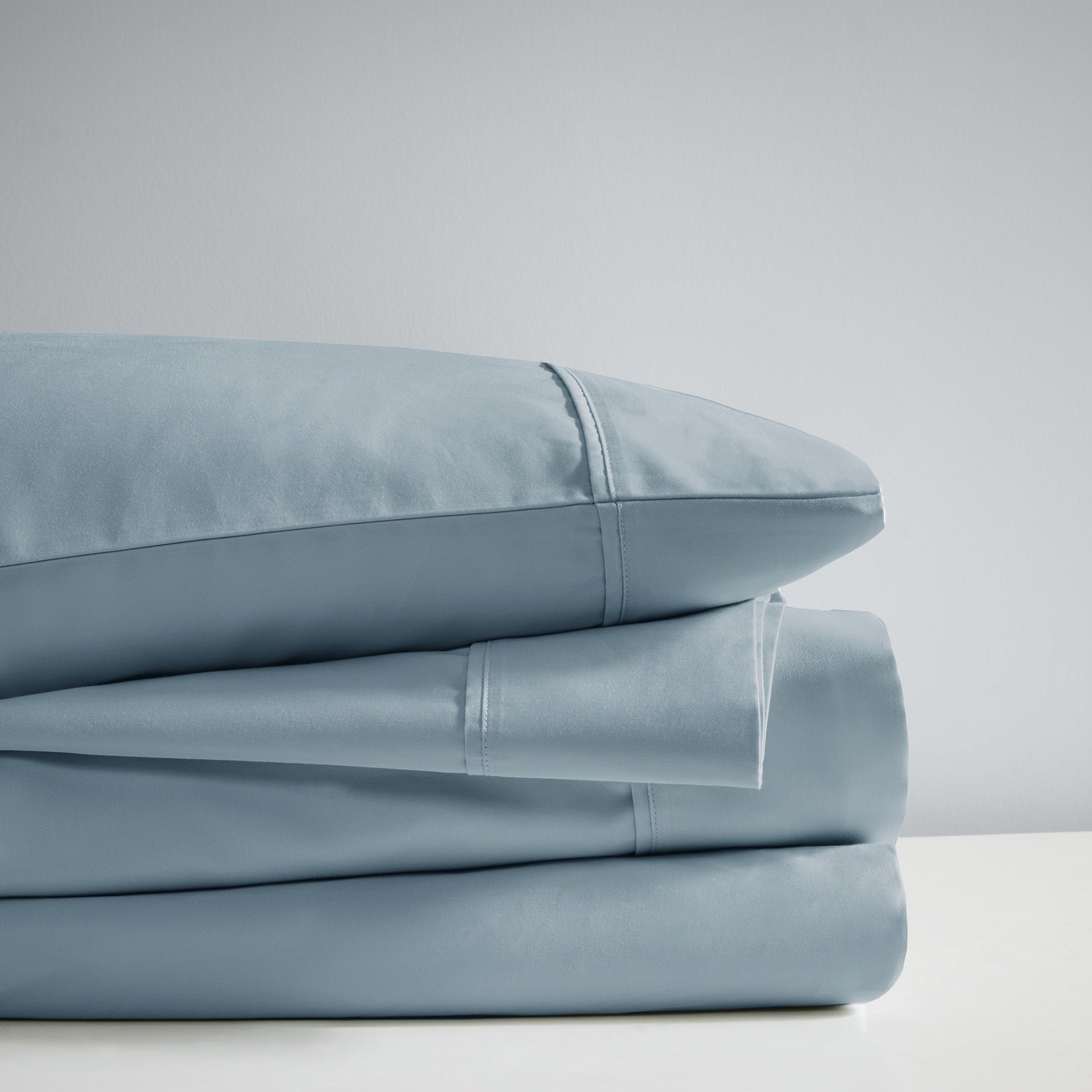 4-Piece Queen HeiQ Smart Temperature Cotton Blend Sheet Set, Blue