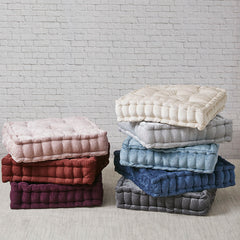 Poly Chenille Square Floor Pillow Cushion Blush 20x20"