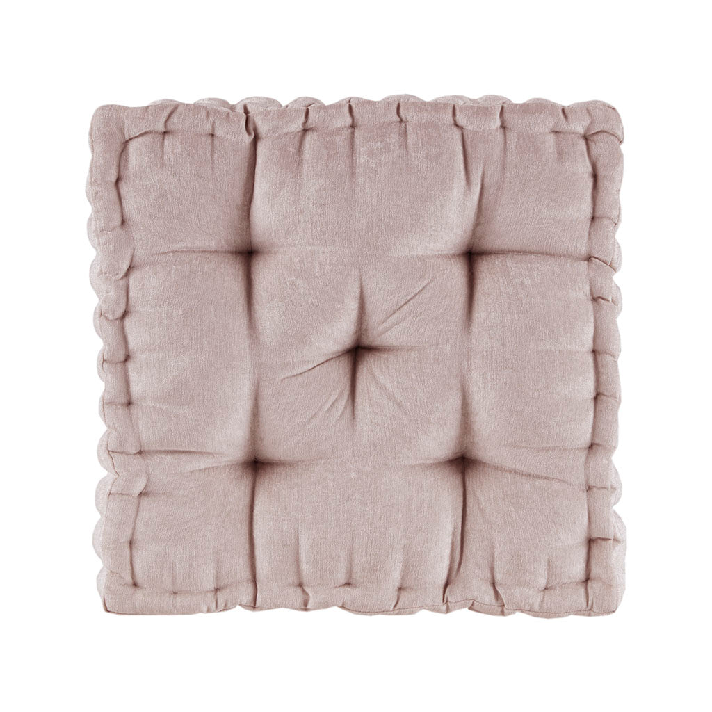 Poly Chenille Square Floor Pillow Cushion Blush 20x20"