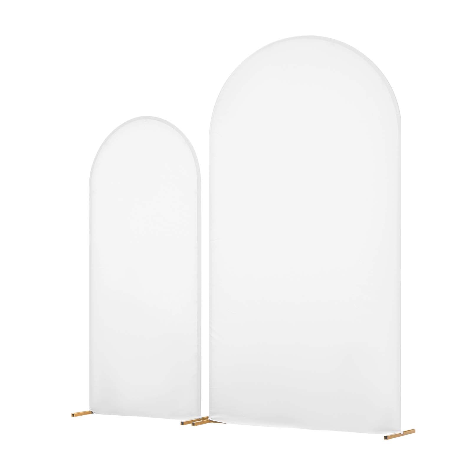 Arch Backdrop Stand, Set of 2, 7.2 ft and 6 ft, Stable Structure, Easy Assembly, Gold Metal Arch Backdrop Stand with Cover for Wedding, Birthday Party, Celebration, and Ceremony Decoration