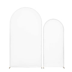 Arch Backdrop Stand, Set of 2, 7.2 ft and 6 ft, Stable Structure, Easy Assembly, Gold Metal Arch Backdrop Stand with Cover for Wedding, Birthday Party, Celebration, and Ceremony Decoration