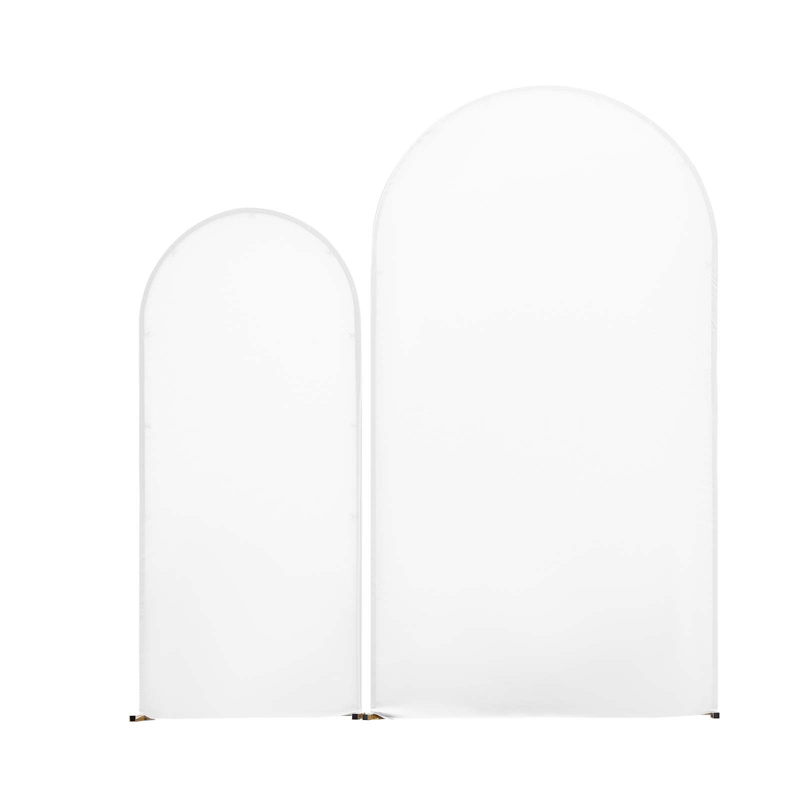 Arch Backdrop Stand, Set of 2, 7.2 ft and 6 ft, Stable Structure, Easy Assembly, Gold Metal Arch Backdrop Stand with Cover for Wedding, Birthday Party, Celebration, and Ceremony Decoration