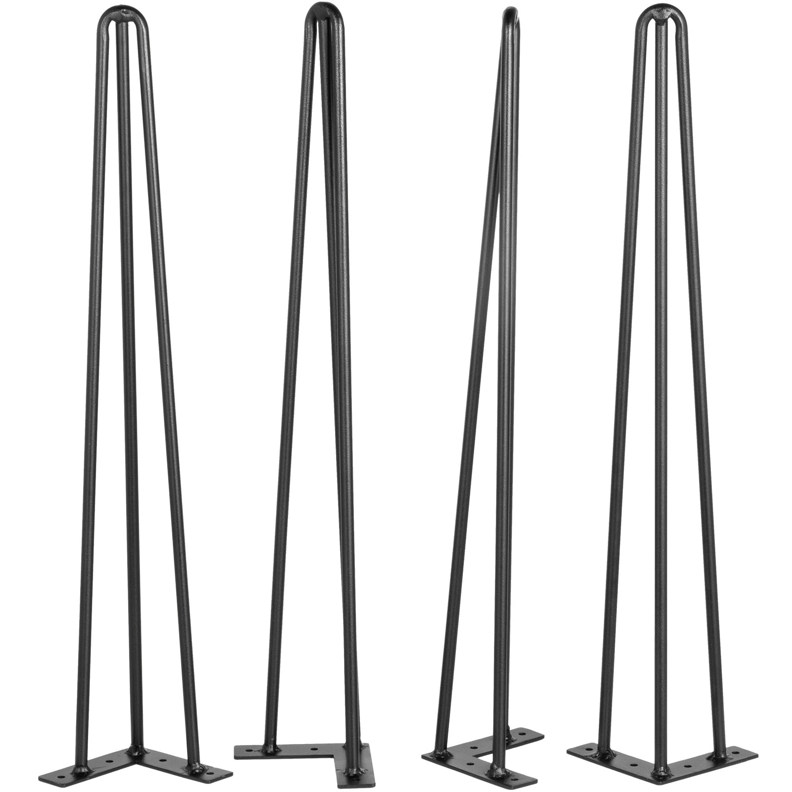 Hairpin Table Legs 20" Black Set of 4 Desk Legs 880lbs Load Capacity (Each 220lbs) Hairpin Desk Legs 3 Rods for Bench Desk Dining End Table Chairs Carbon Steel DIY Heavy Duty Furniture Legs
