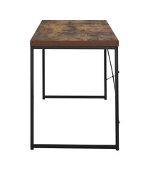 Industrial Style 1pc Writing Desk Wooden Weathered Oak Finish Black Metal Frame Laptop Table Home Office Furniture