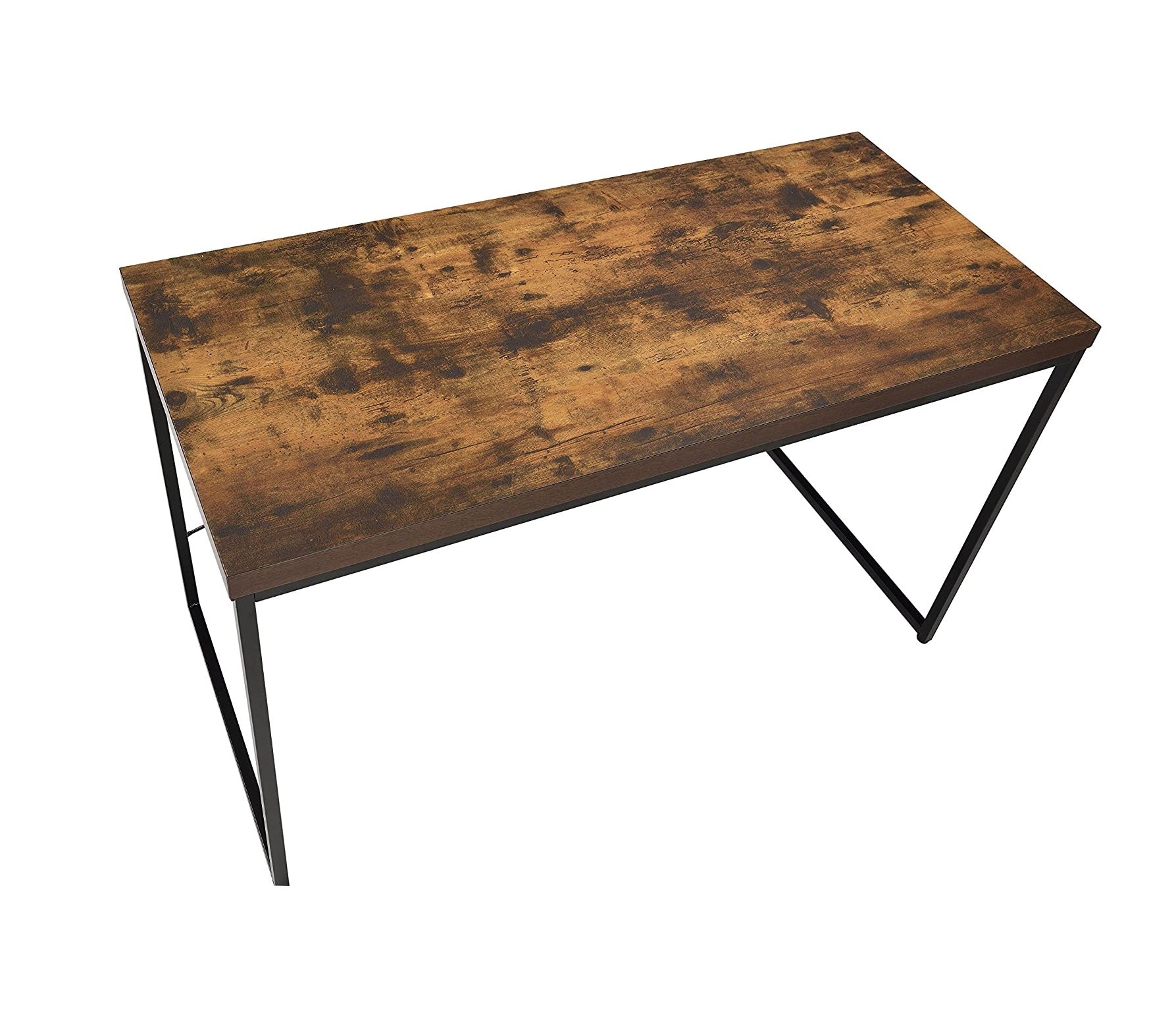 Industrial Style 1pc Writing Desk Wooden Weathered Oak Finish Black Metal Frame Laptop Table Home Office Furniture