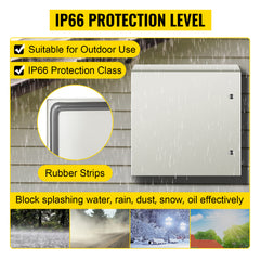 NEMA Steel Enclosure, 24 x 24 x 8'' NEMA 4X Steel Electrical Box, IP66 Waterproof & Dustproof, Outdoor/Indoor Electrical Junction Box, with Mounting Plate