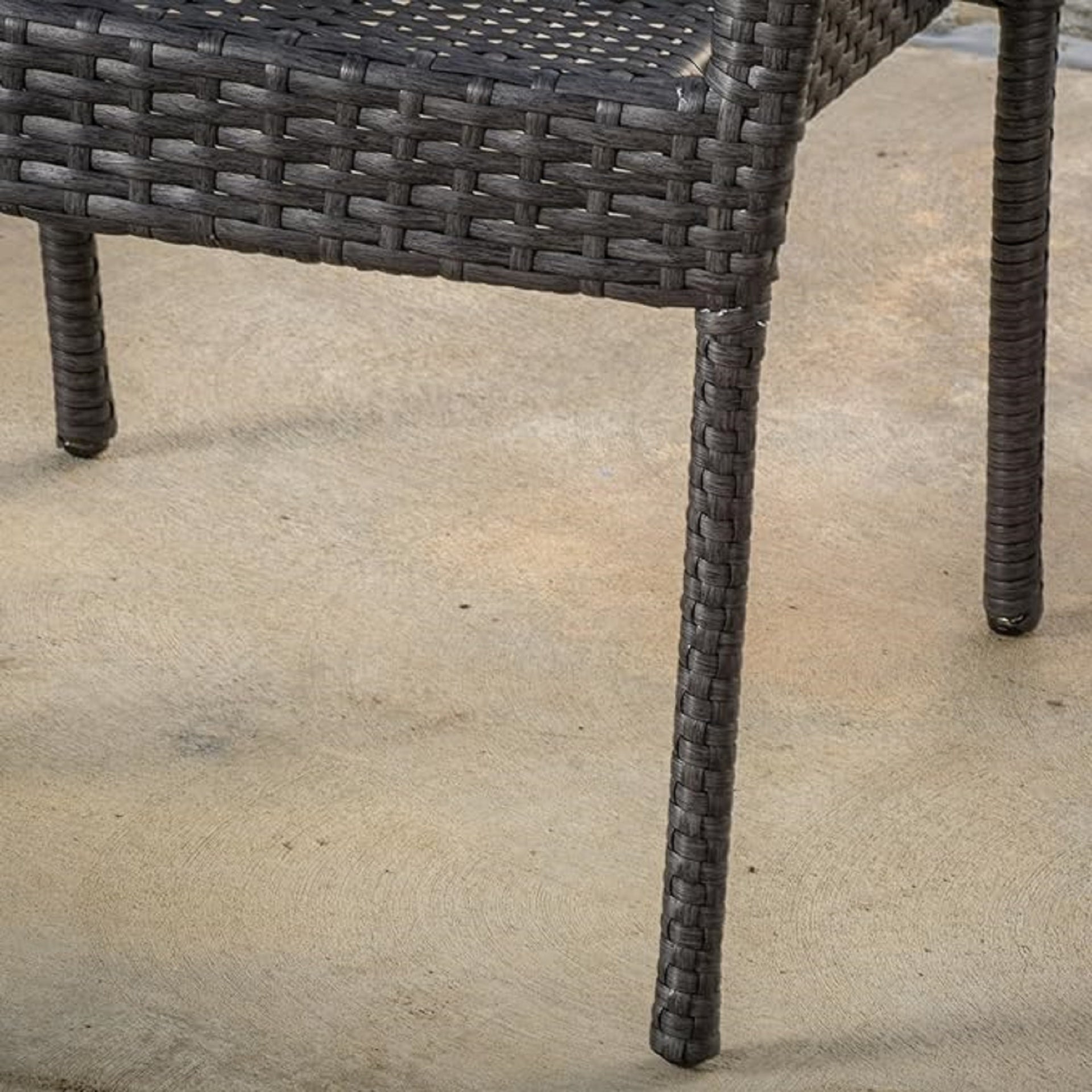 LITTLETON GREY PE WICKER STACKING CHAIR    1pc
