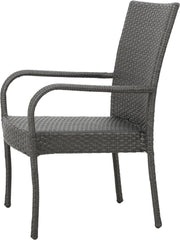 LITTLETON GREY PE WICKER STACKING CHAIR    1pc
