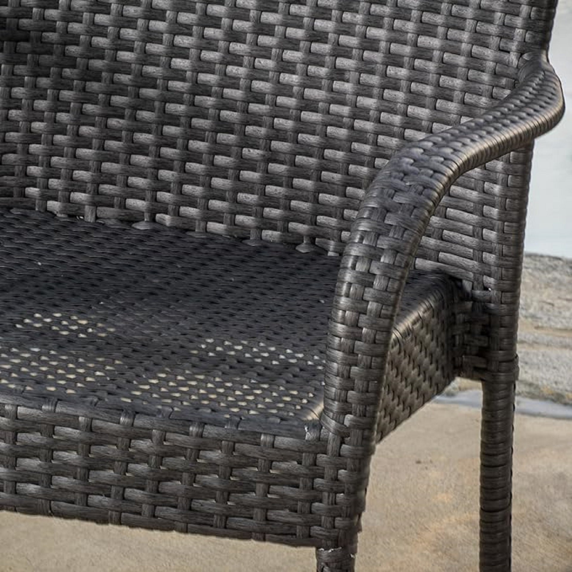 LITTLETON GREY PE WICKER STACKING CHAIR    1pc