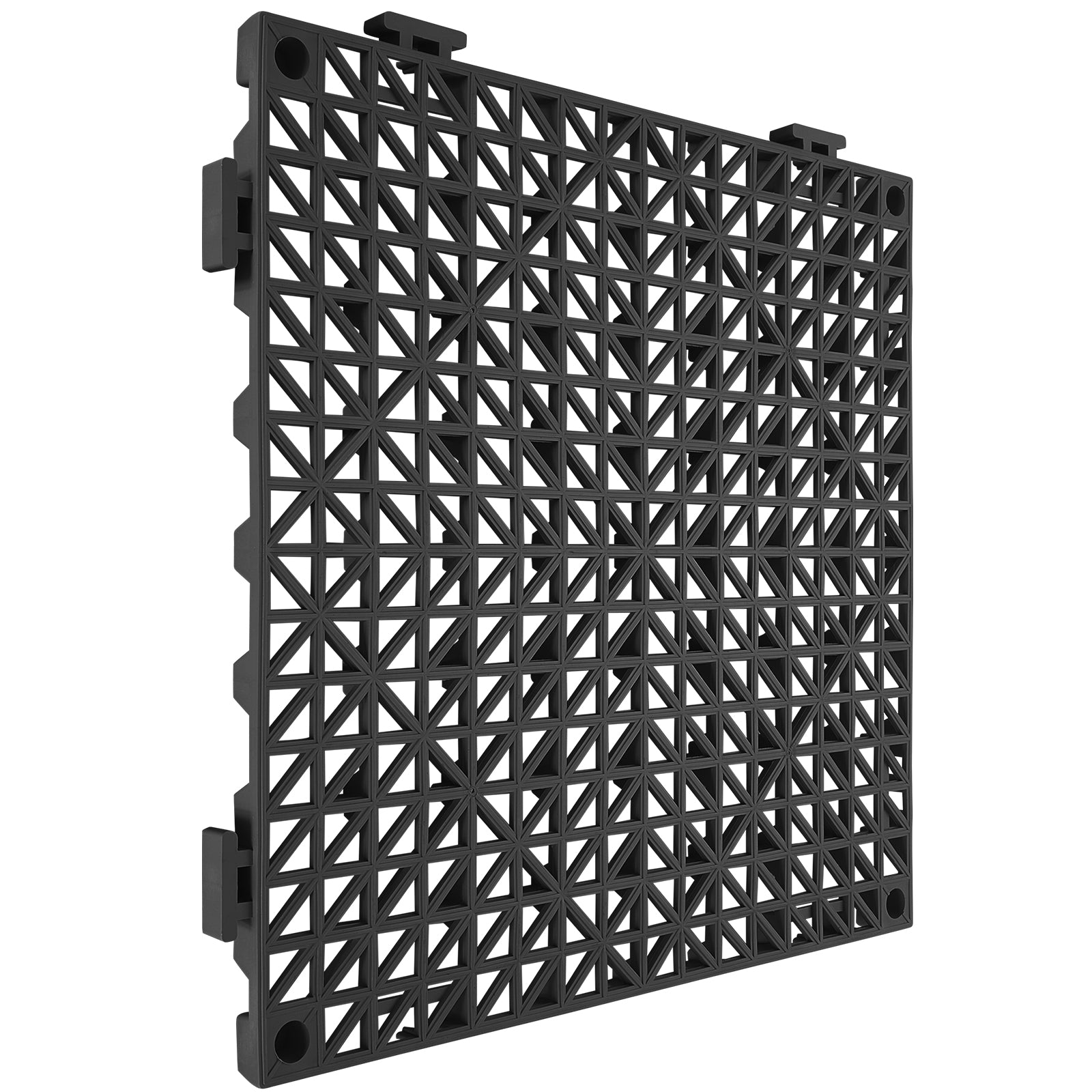 Interlocking Tile 55PCS Black, Drainage Tiles 12" x 12" Splicing, PVC Interlocking Drainage Floor Tiles, Non-Slip Drainage Holes for Restroom, Bathroom, Kitchen, Pool, Wet Areas