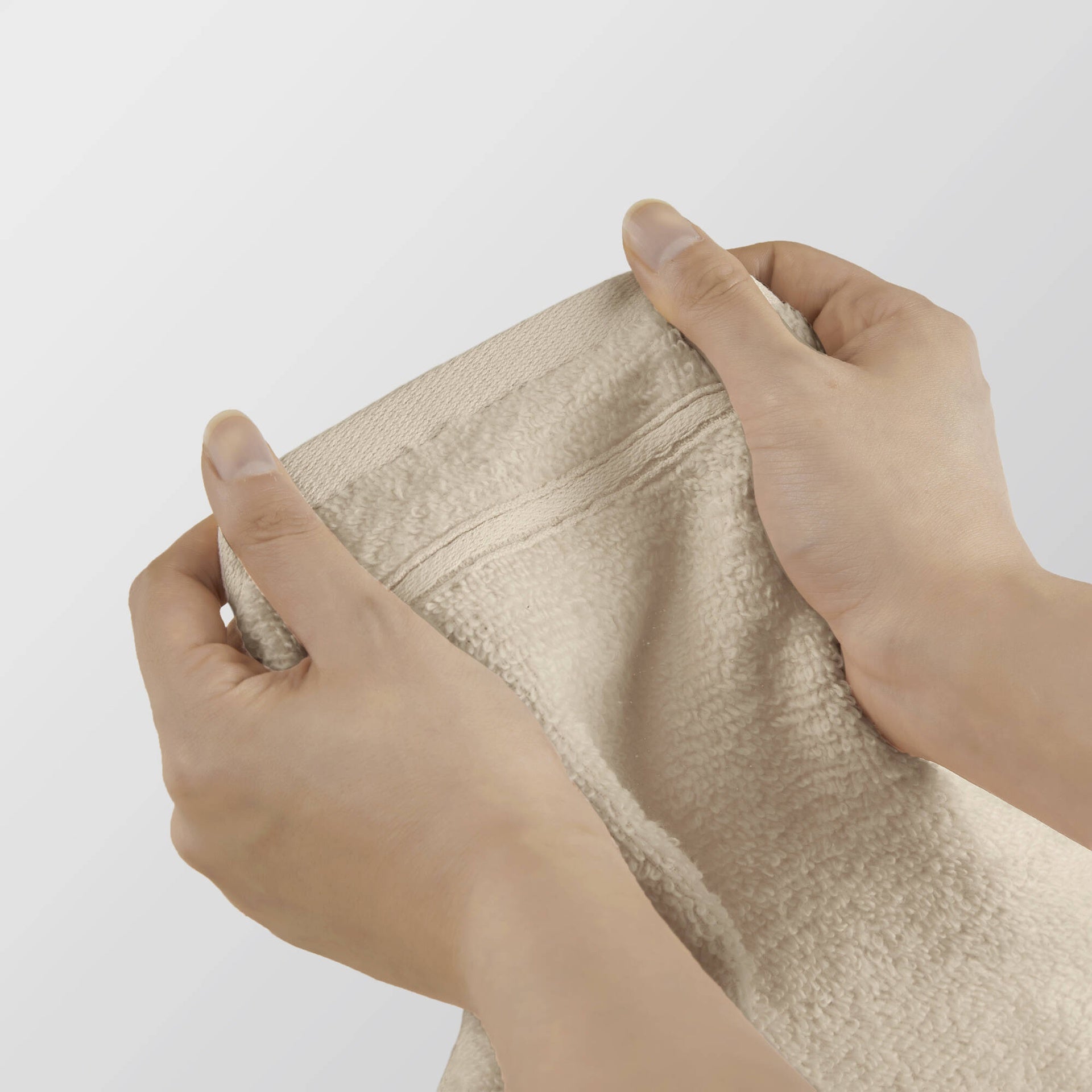 12-Piece Quick Dry 100% Cotton Towel Set, Beige