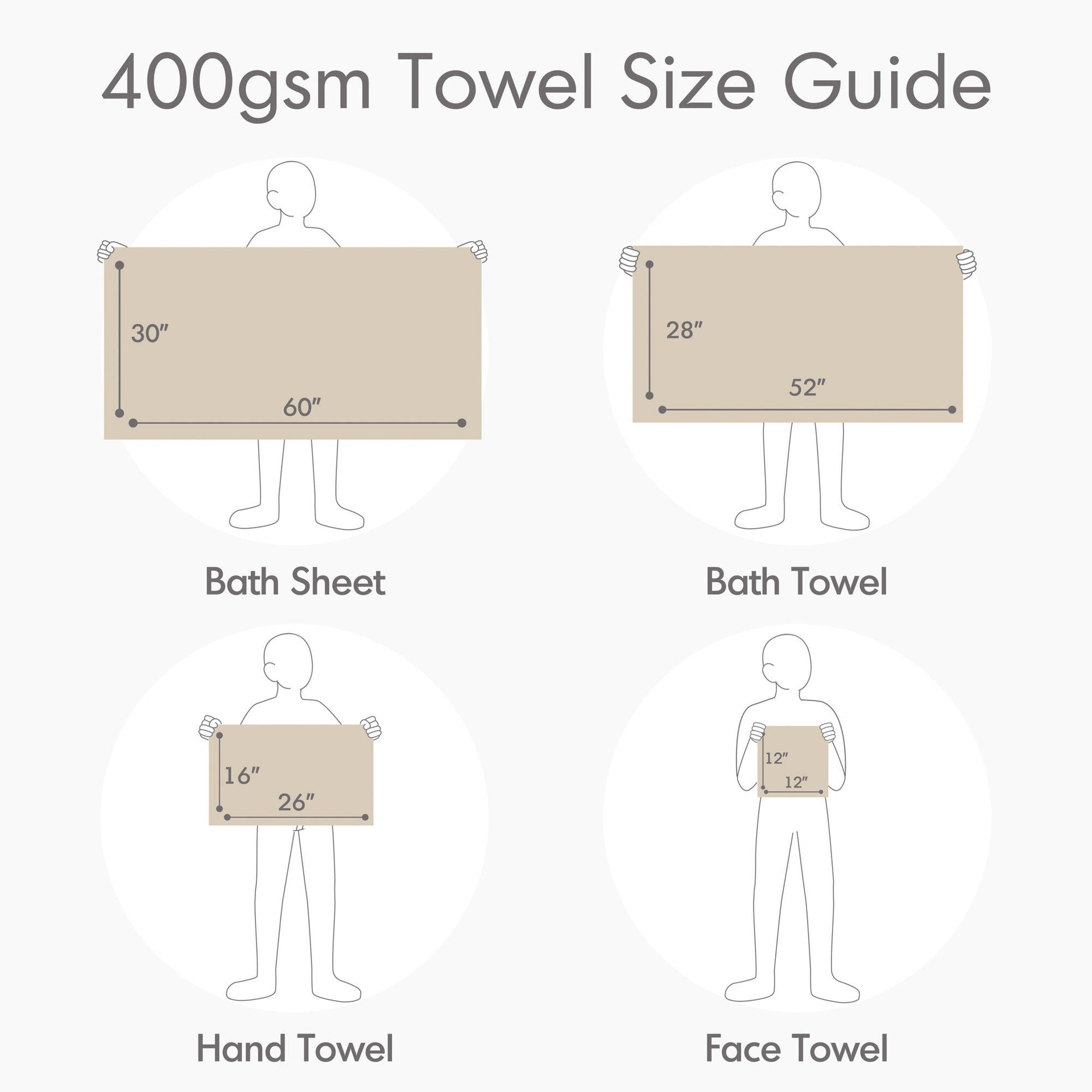 12-Piece Quick Dry 100% Cotton Towel Set, Beige