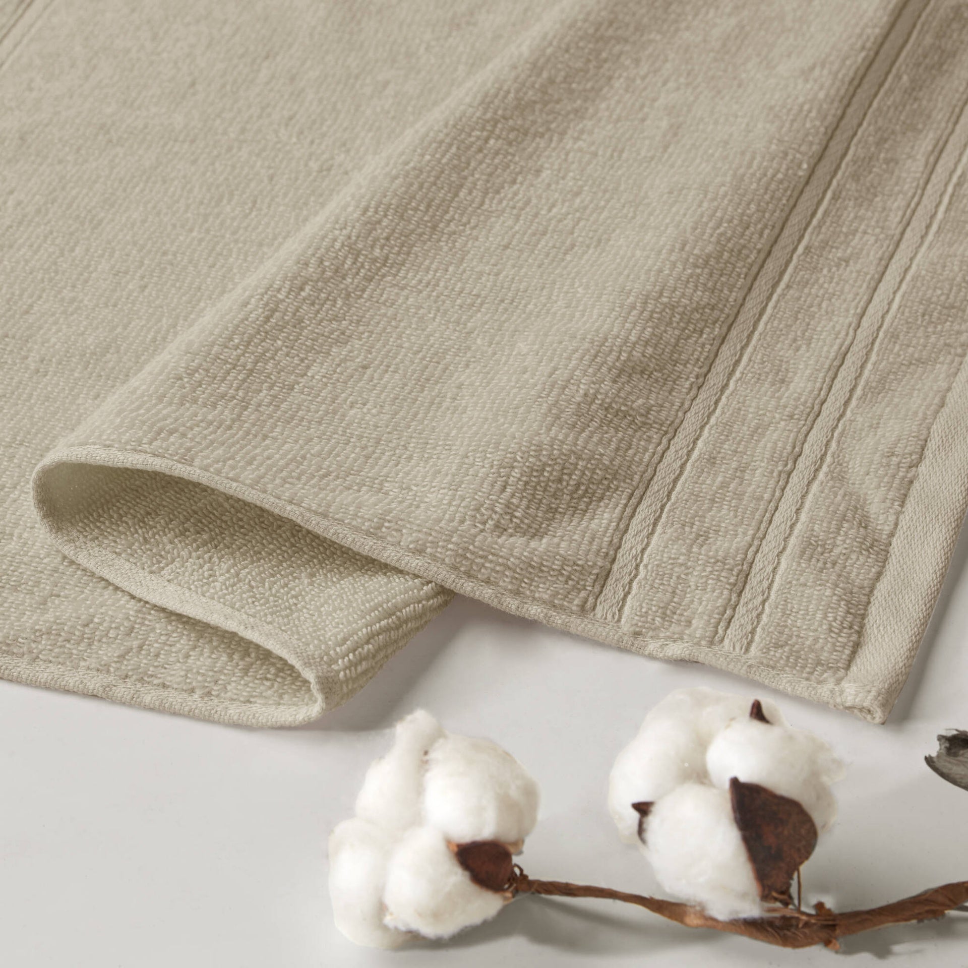 12-Piece Quick Dry 100% Cotton Towel Set, Beige