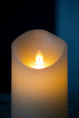 Set of 3 Flickering Ivory LED Candles with Remote Timer, L:D3X6" M:D3X5" S:D3X4"