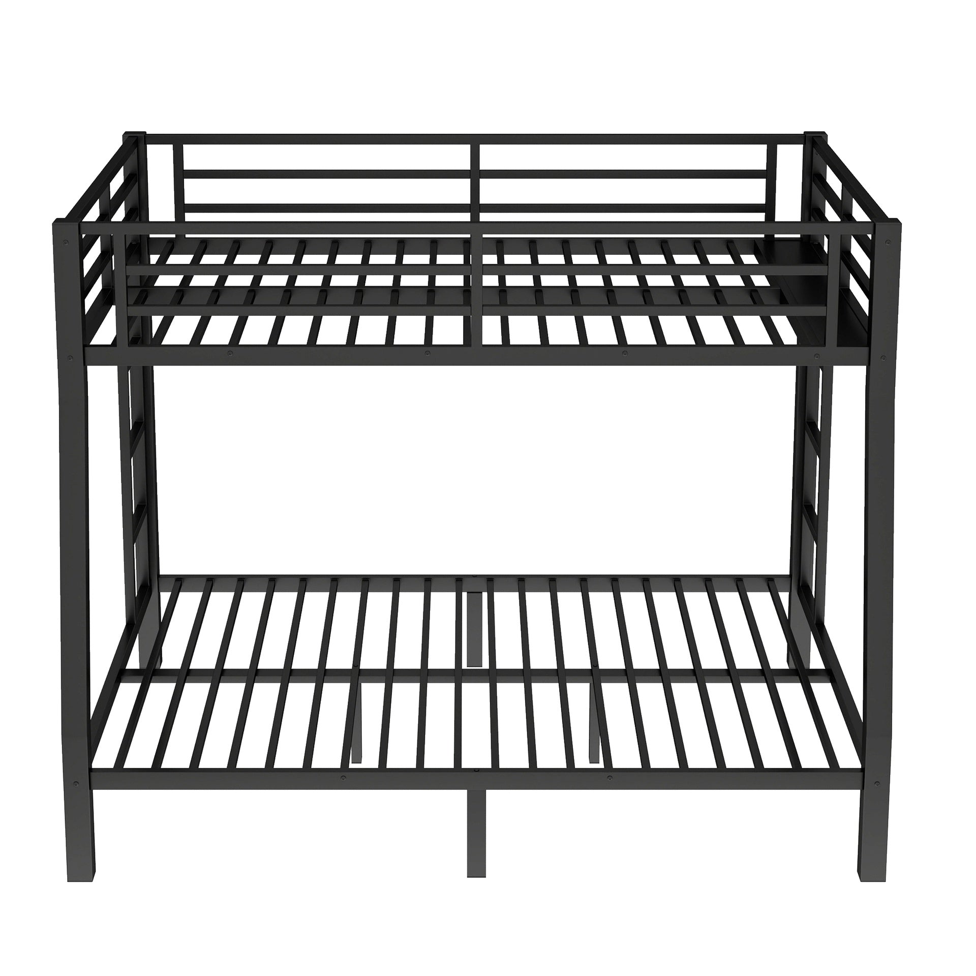 Metal Full XL over Queen Bunk Bed for Teens and Adults,Space-Saving/Noise Reduced/No Box Spring Needed,Black