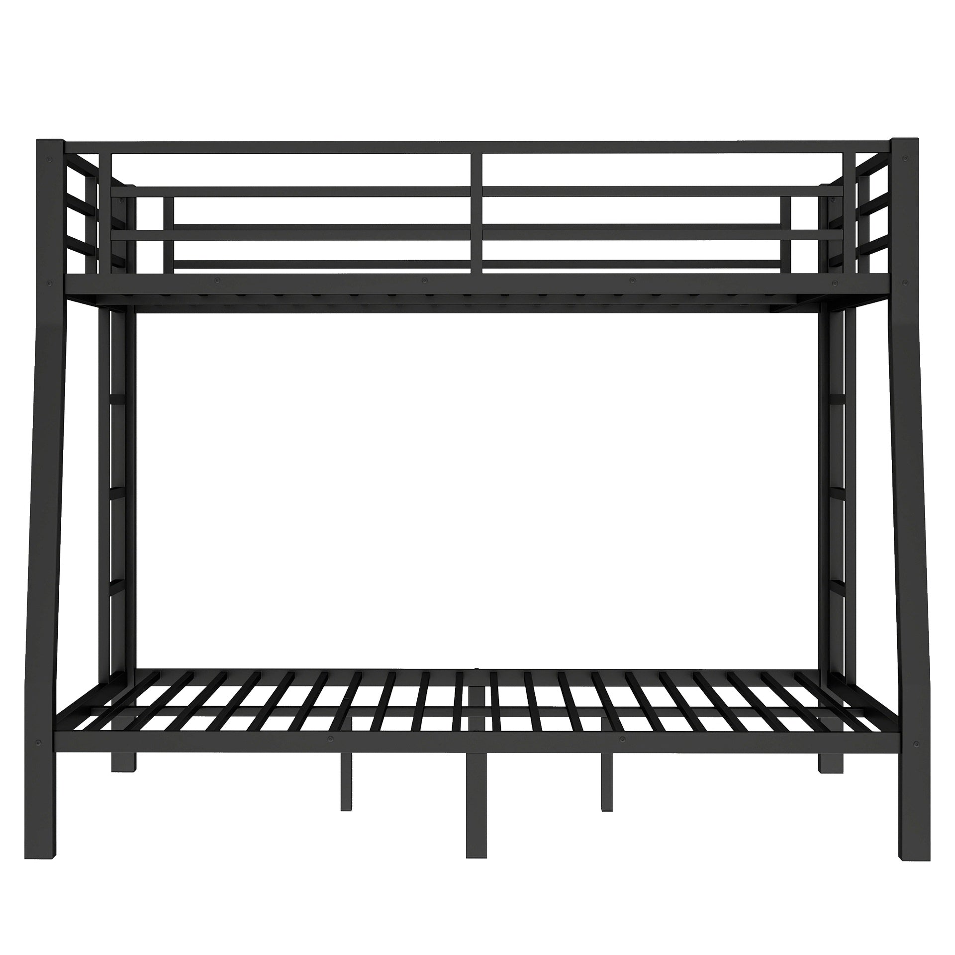Metal Full XL over Queen Bunk Bed for Teens and Adults,Space-Saving/Noise Reduced/No Box Spring Needed,Black