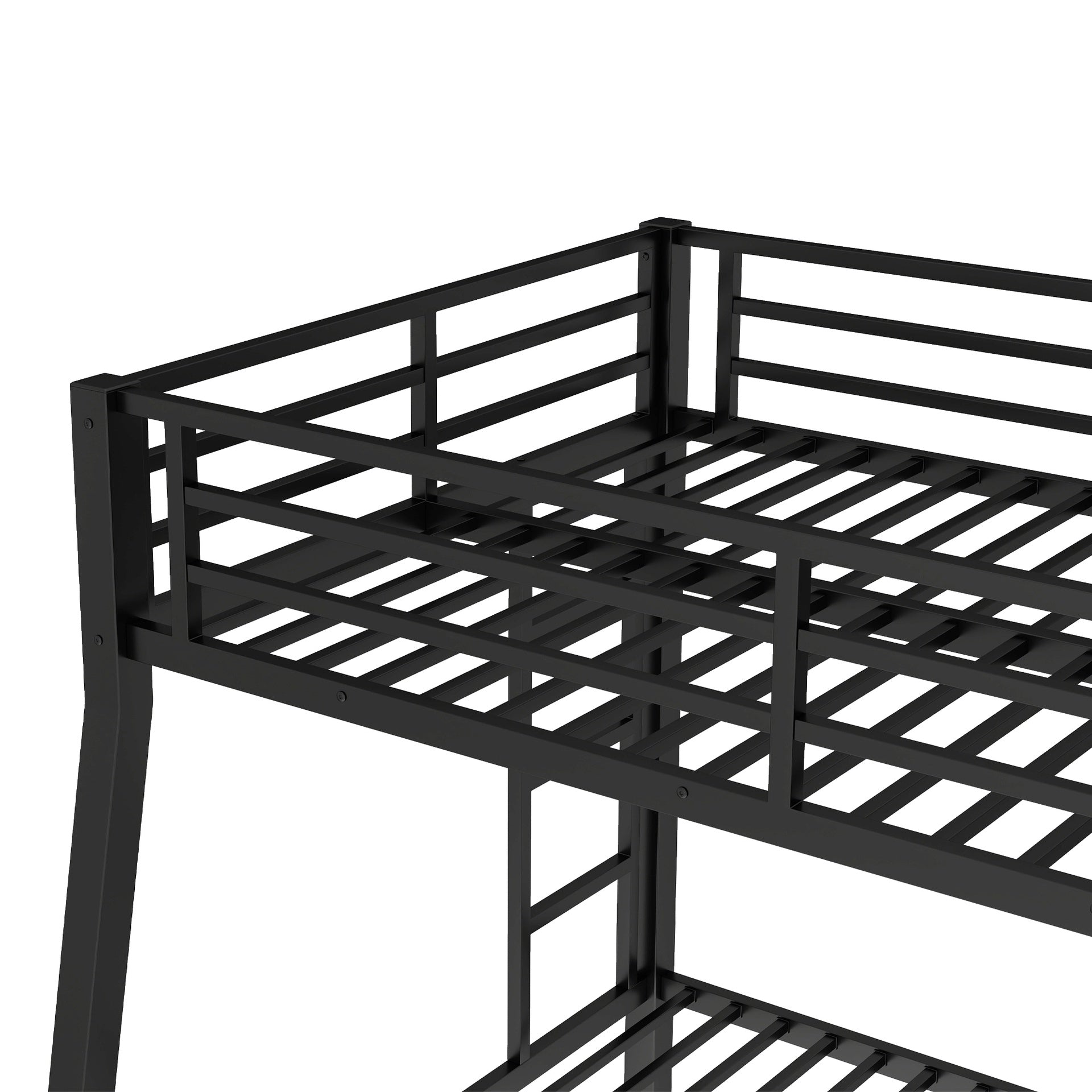 Metal Full XL over Queen Bunk Bed for Teens and Adults,Space-Saving/Noise Reduced/No Box Spring Needed,Black