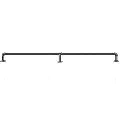 Pipe Stair Handrail, 6FT Staircase Handrail, 440LBS Load Capacity Carbon Steel Pipe Handrail, Industrial Pipe Handrail with Wall Mount Support, Round Corner Wall Handrailings for Indoor, Outdoor