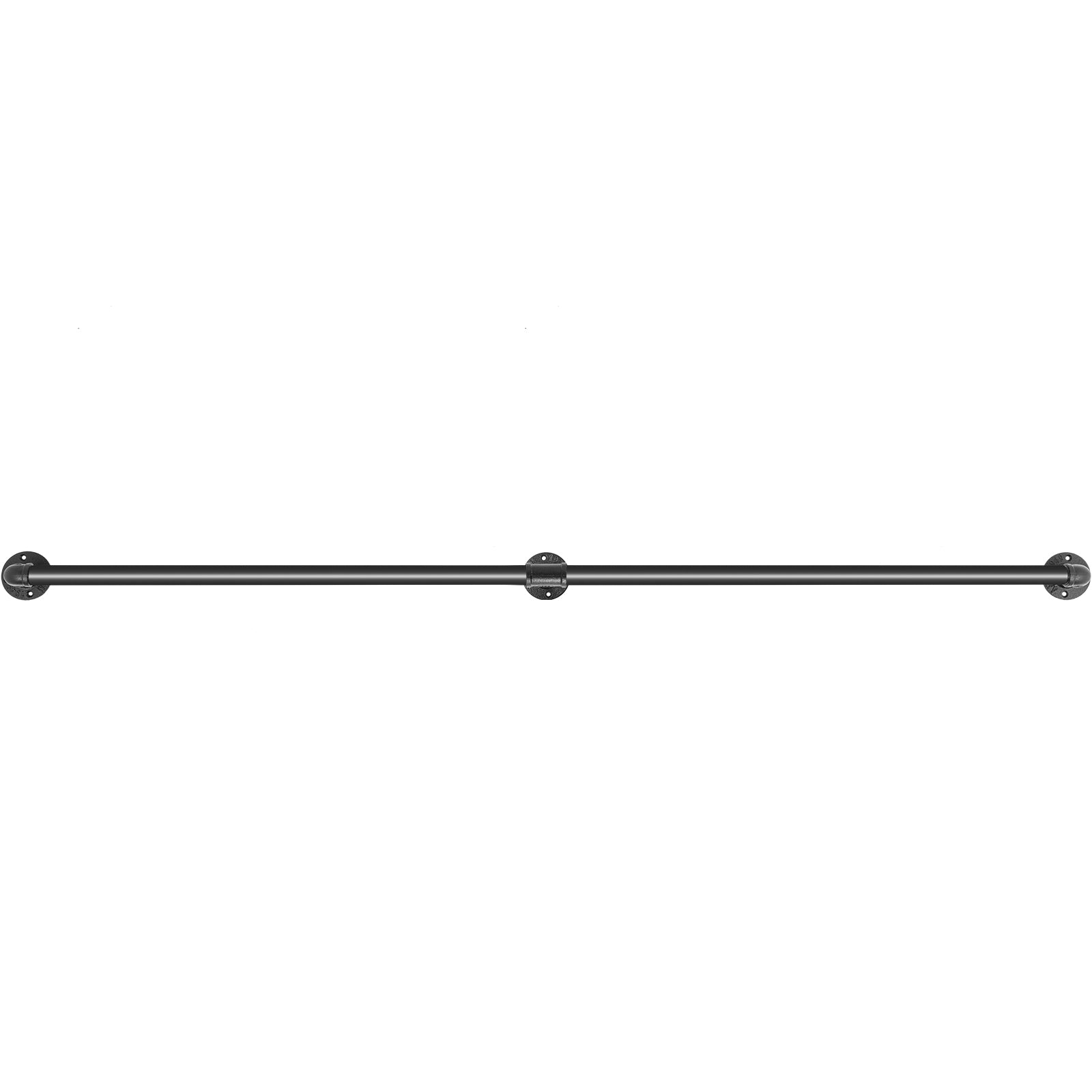 Pipe Stair Handrail, 6FT Staircase Handrail, 440LBS Load Capacity Carbon Steel Pipe Handrail, Industrial Pipe Handrail with Wall Mount Support, Round Corner Wall Handrailings for Indoor, Outdoor